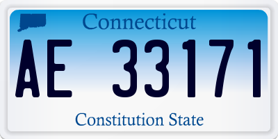 CT license plate AE33171