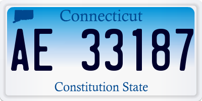 CT license plate AE33187