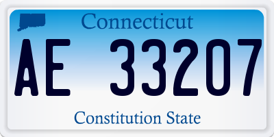 CT license plate AE33207