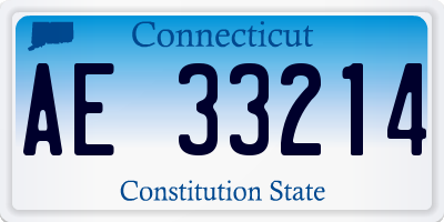 CT license plate AE33214