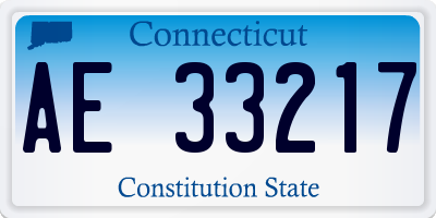 CT license plate AE33217