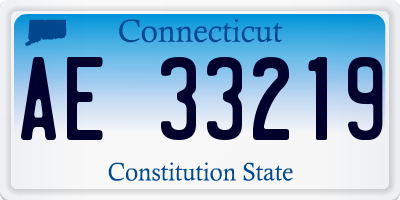 CT license plate AE33219