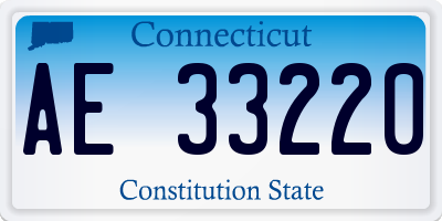 CT license plate AE33220
