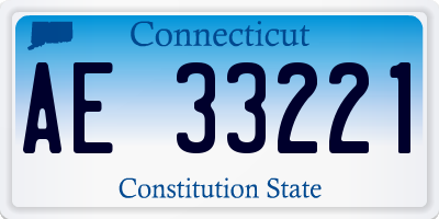 CT license plate AE33221