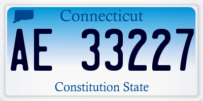 CT license plate AE33227
