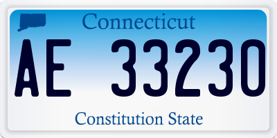 CT license plate AE33230