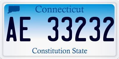 CT license plate AE33232