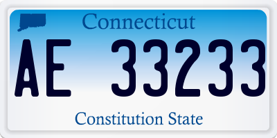 CT license plate AE33233