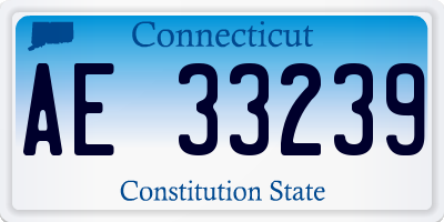 CT license plate AE33239