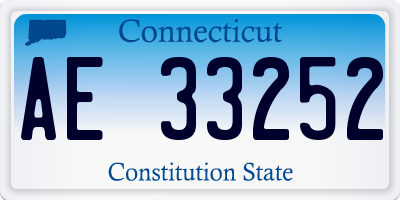 CT license plate AE33252