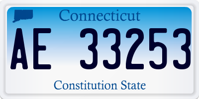 CT license plate AE33253