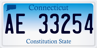 CT license plate AE33254
