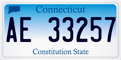 CT license plate AE33257