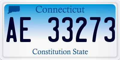 CT license plate AE33273
