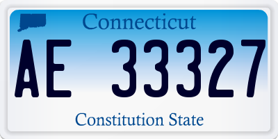 CT license plate AE33327
