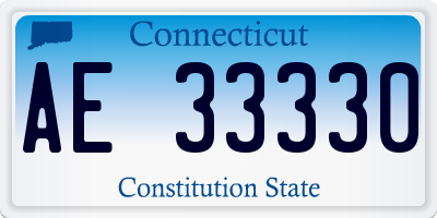 CT license plate AE33330