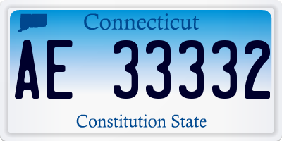 CT license plate AE33332