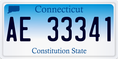 CT license plate AE33341