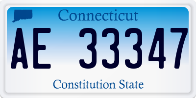 CT license plate AE33347