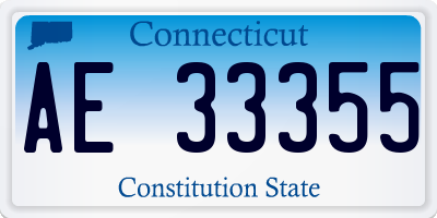CT license plate AE33355