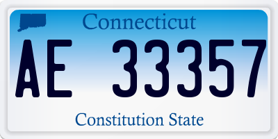 CT license plate AE33357