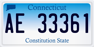 CT license plate AE33361