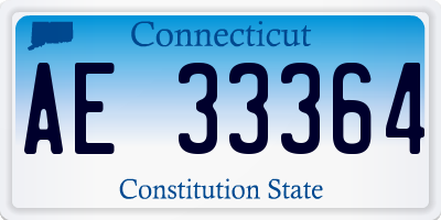 CT license plate AE33364