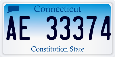CT license plate AE33374