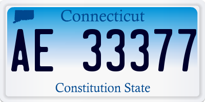 CT license plate AE33377