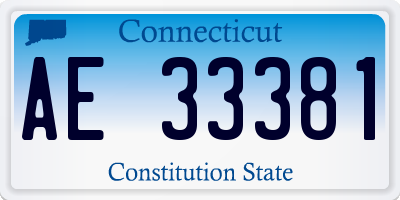 CT license plate AE33381