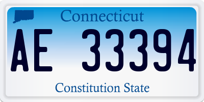 CT license plate AE33394