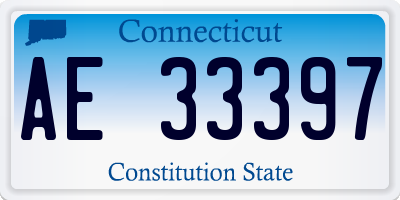 CT license plate AE33397