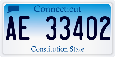 CT license plate AE33402
