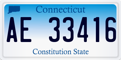 CT license plate AE33416