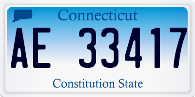 CT license plate AE33417
