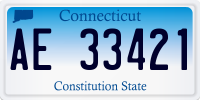 CT license plate AE33421
