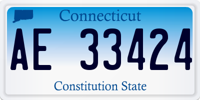 CT license plate AE33424