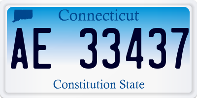 CT license plate AE33437