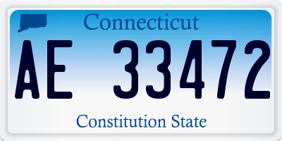 CT license plate AE33472