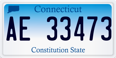 CT license plate AE33473