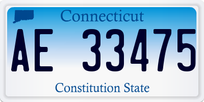 CT license plate AE33475
