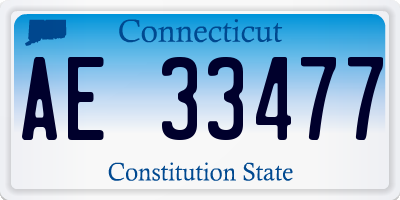 CT license plate AE33477