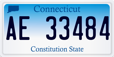 CT license plate AE33484