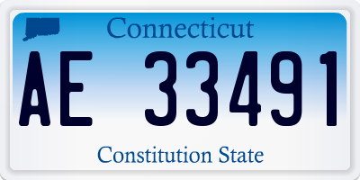 CT license plate AE33491