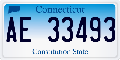 CT license plate AE33493