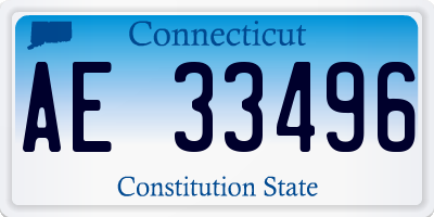 CT license plate AE33496