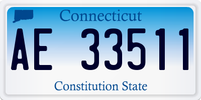 CT license plate AE33511