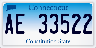 CT license plate AE33522