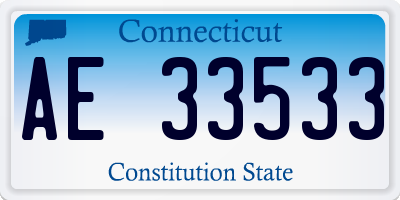 CT license plate AE33533