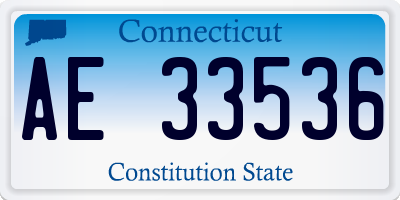 CT license plate AE33536
